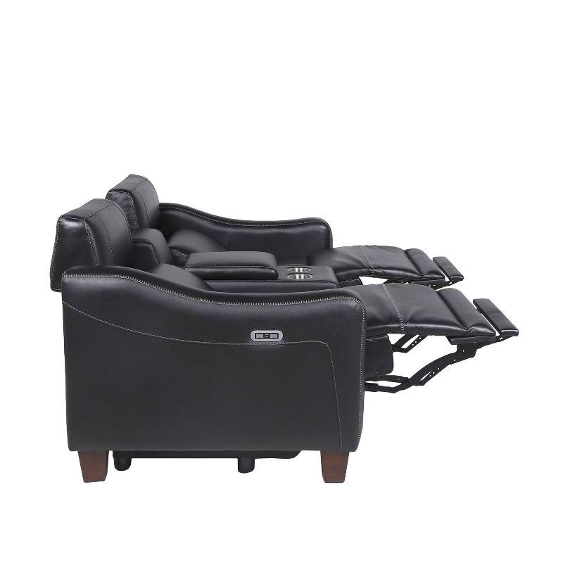 Giorno Power Console Loveseat Black - Steve Silver Co.