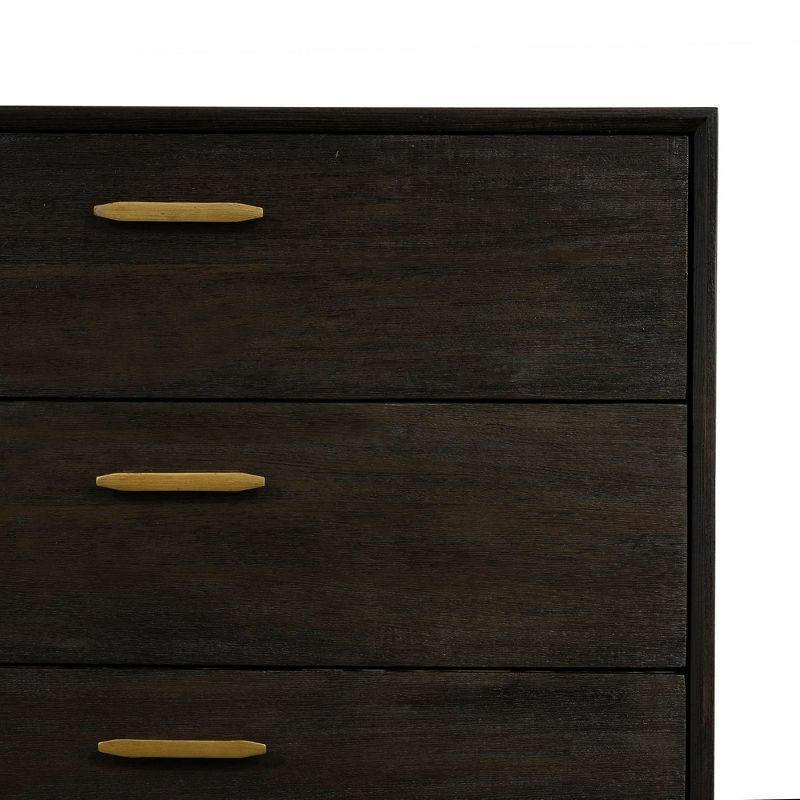 Baly 6 Drawer Mid-Century Modern Dresser Brown - Armen Living: Wood Frame, Includes Anti-Tip Hardware