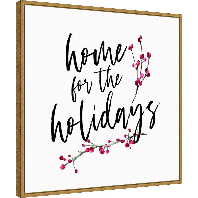 22" x 22" Home for The Holidays Framed Wall Canvas - Amanti Art: Seasonal Decor, Modern Style