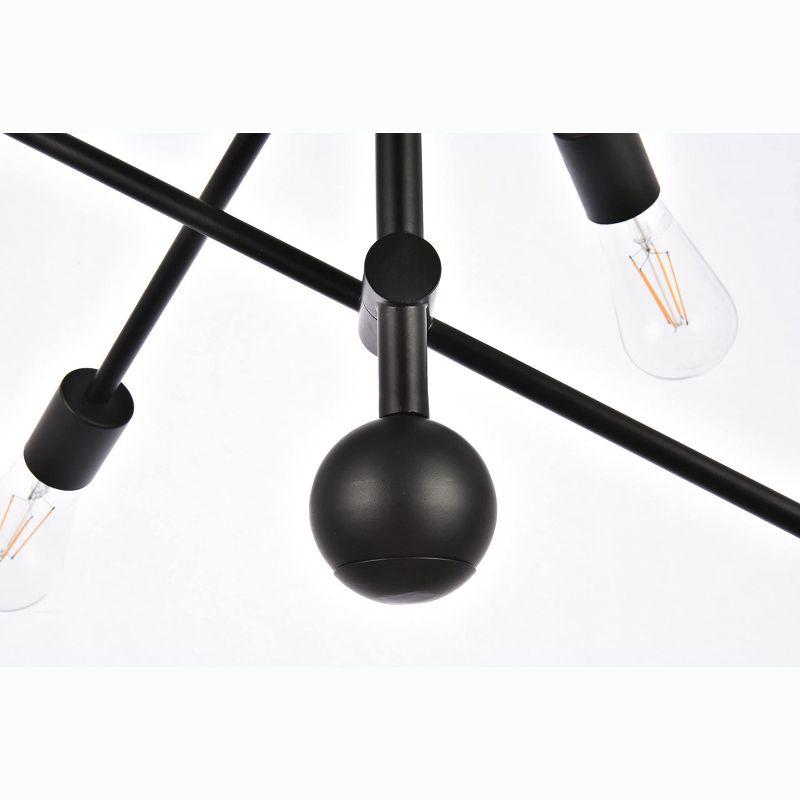 Axel 6-Light Black Steel Pendant with Adjustable Chain