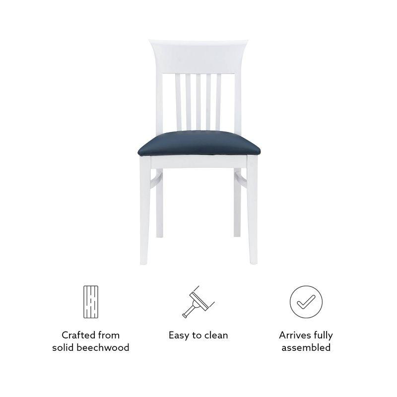 Michalyn Polyurethane Slat Back Side Chair in White