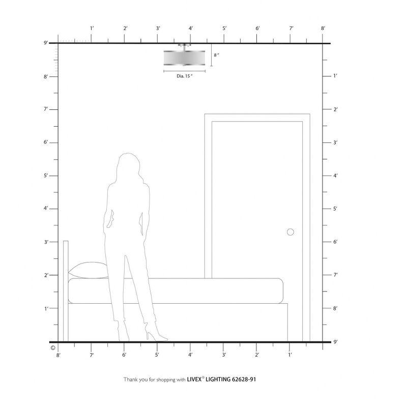 Livex Lighting Park Ridge 3 - Light Semi-Flush Mount in  Brushed Nickel