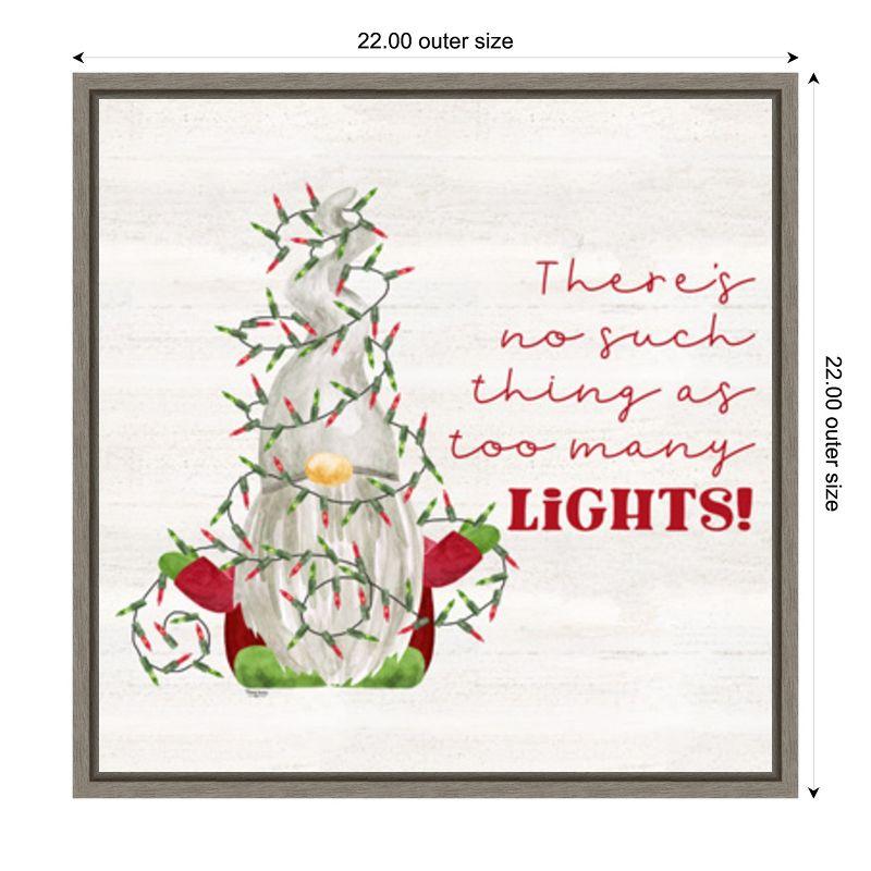 Amanti Art Gnome for Christmas Sentiment V-Lights by Tara Reed Canvas Wall Art Print Framed 22 x 22-in.