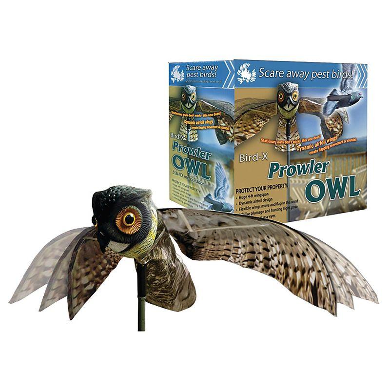 Prowler Owl Decoy - Bird-X: Outdoor Rodent Deterrent, Pest Control Barrier, No Assembly Required