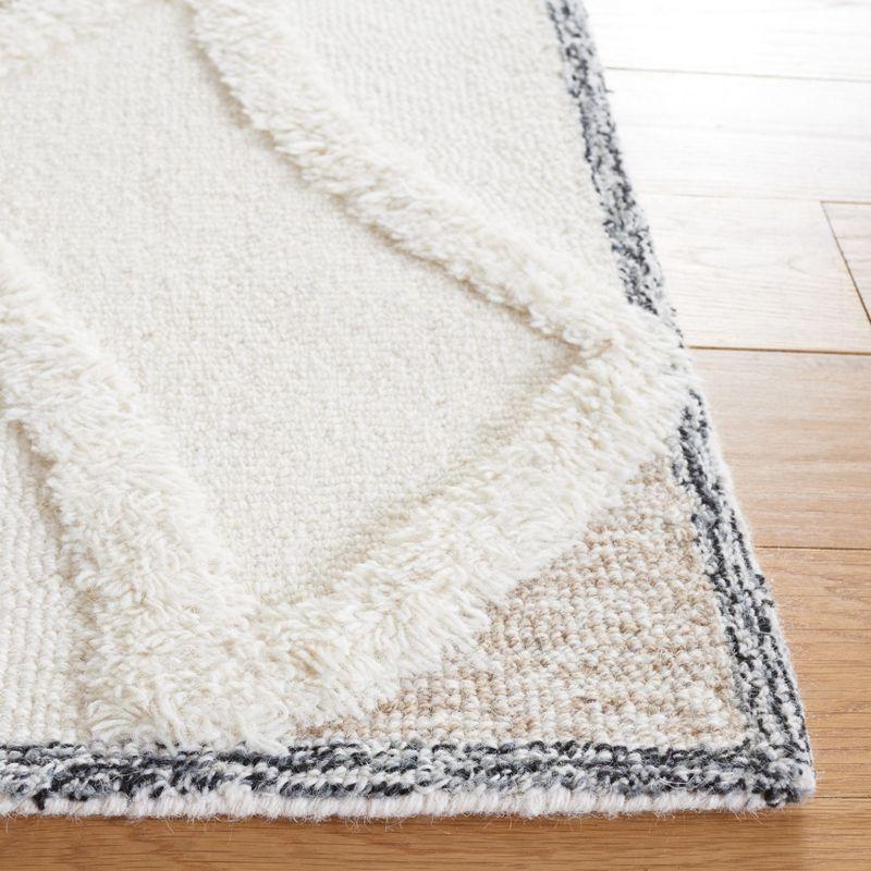 Ivory Hand-Tufted Shag Wool Area Rug 4' x 6'