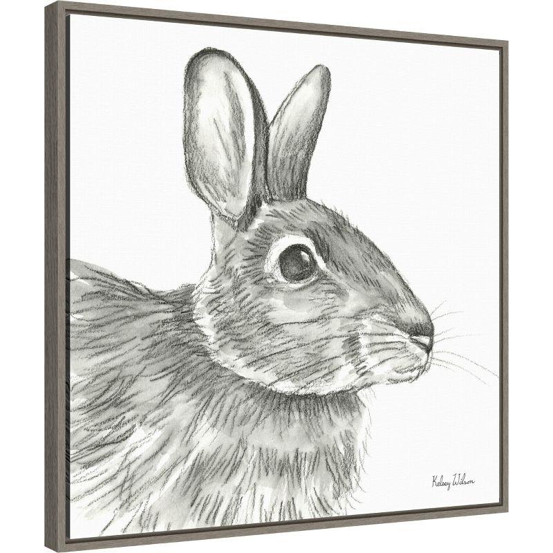 Amanti Art Watercolor Pencil II Rabbit by Kelsey Wilson Canvas Wall Art Print Framed 22-in. x 22-in.