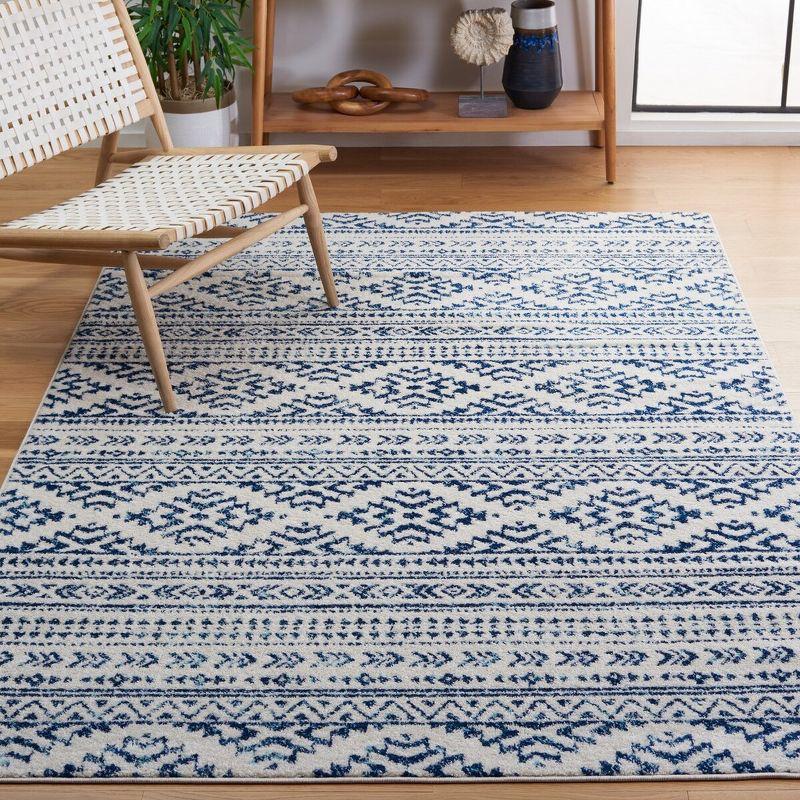 Tulum TUL272 Power Loomed Indoor Area Rug - Ivory/Navy - 5'3"x7'6" - Safavieh