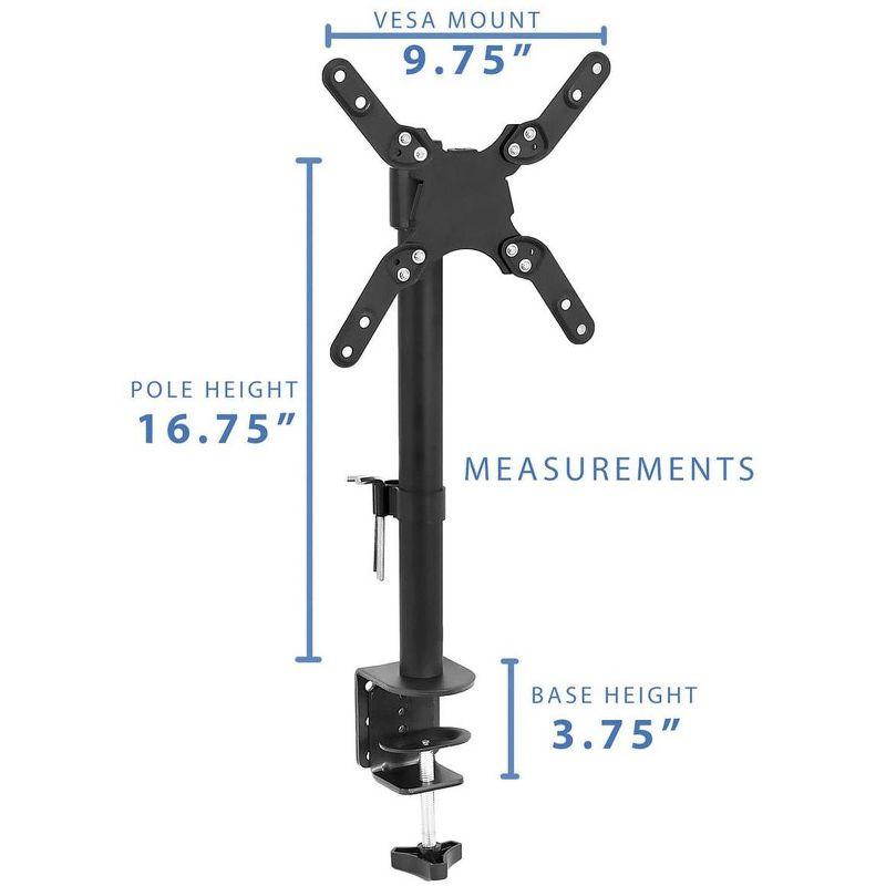 Black Heavy-Duty Adjustable Desk Mount for Monitors and TVs up to 42"