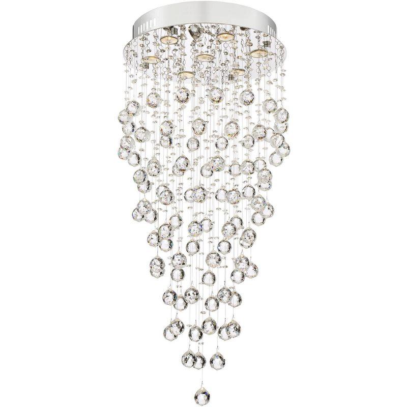 Vienna Full Spectrum Aida Chrome Chandelier Lighting 18" Wide Modern Pouring Crystal Glass Globes 7-Light Fixture for Dining Room House Kitchen Island