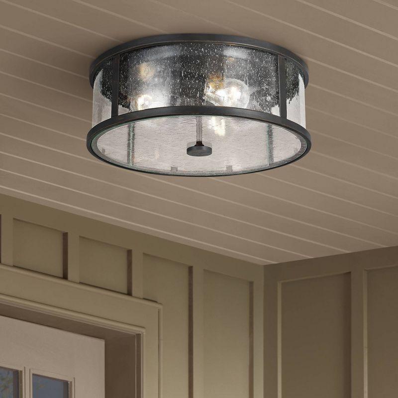 Generation Lighting Dakota 14" Espresso 3-Light Outdoor Ceiling Light