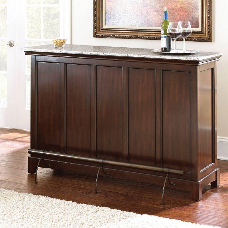 Newbury Medium Cherry Hardwood Bar with Foot Rail