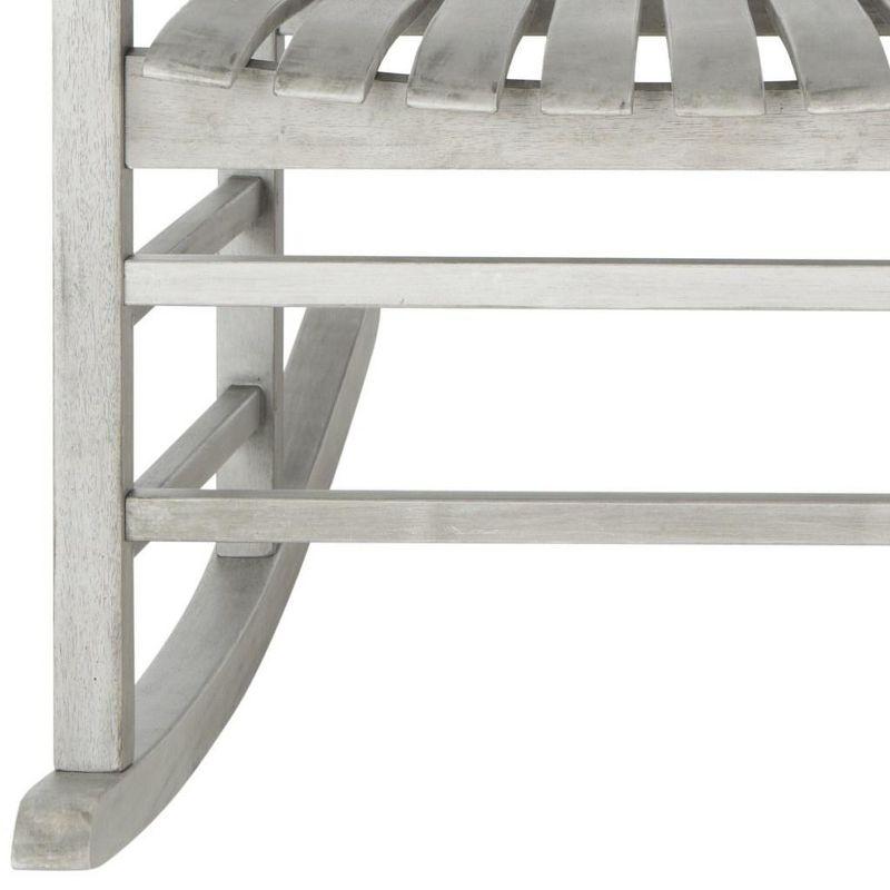 Contemporary Gray Acacia Wood Rocking Chair with Arms