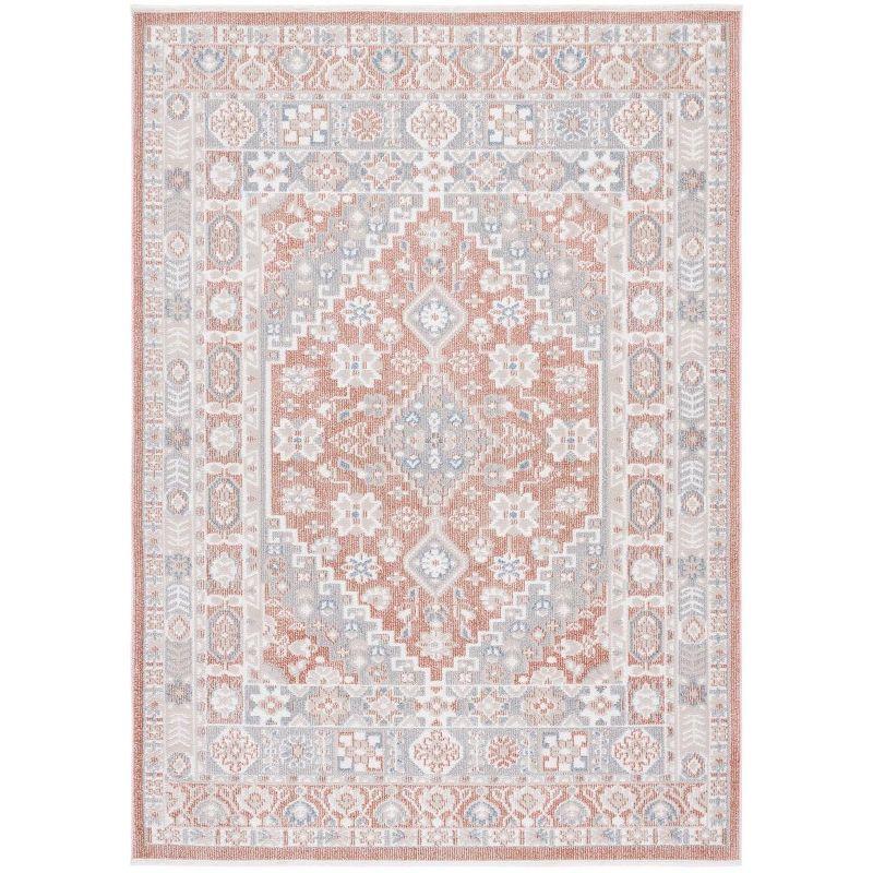 Blair Vintage Rose & Grey Hand-Knotted Synthetic Area Rug, 59"x84"