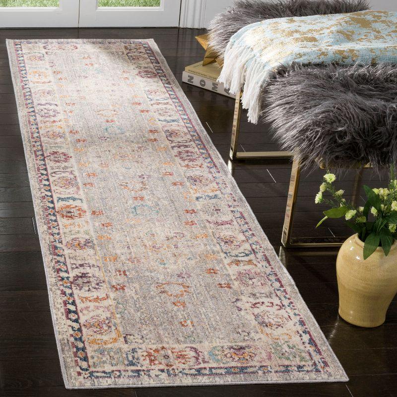 Illusion ILL708 Power Loomed Runner Rug - Light Grey/Cream - 2'3"x8' - Safavieh.