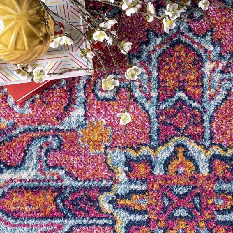 Nuloom Jaclyn Medallion 8x10 Area Rug for Living Room Bedroom Dining Room Kitchen, Hot Pink/Orange