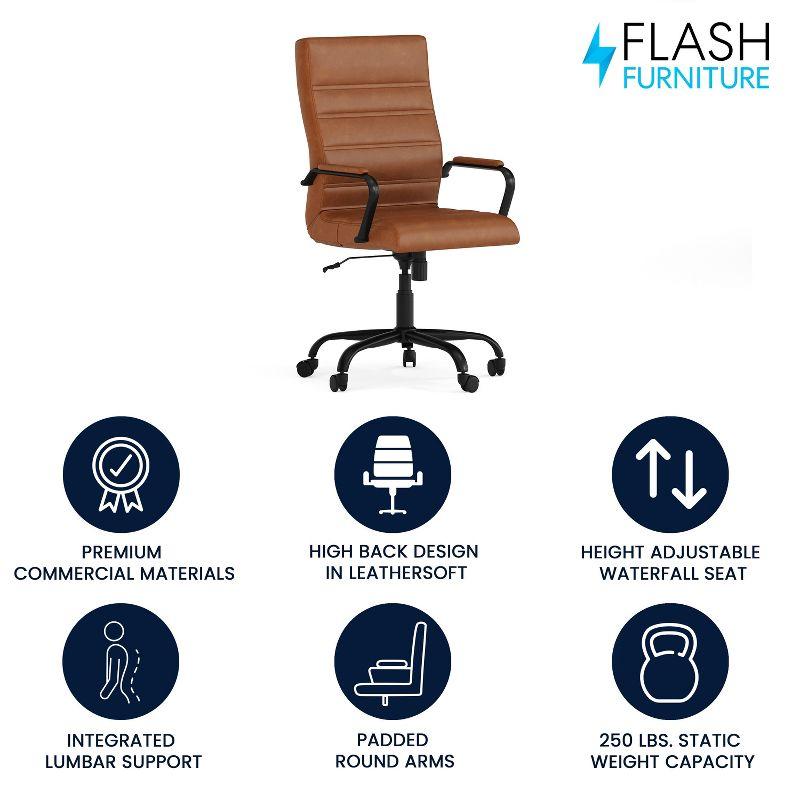 Flash Furniture High Back Executive Swivel Office Chair with Metal Frame and Arms