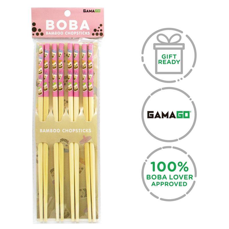 GAMAGO BobaCast Bamboo Chopsticks | Set of 4
