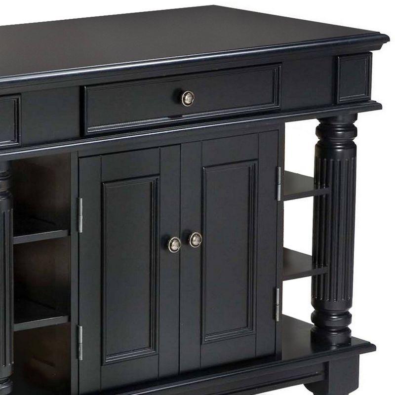 Americana Kitchen Island with Wood Top Black - Home Styles: Hardwood Frame, Storage, 1 Shelf, 1 Drawer