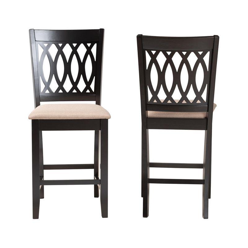 Baxton Studio Florencia Modern Fabric and Wood Counter Stool Set