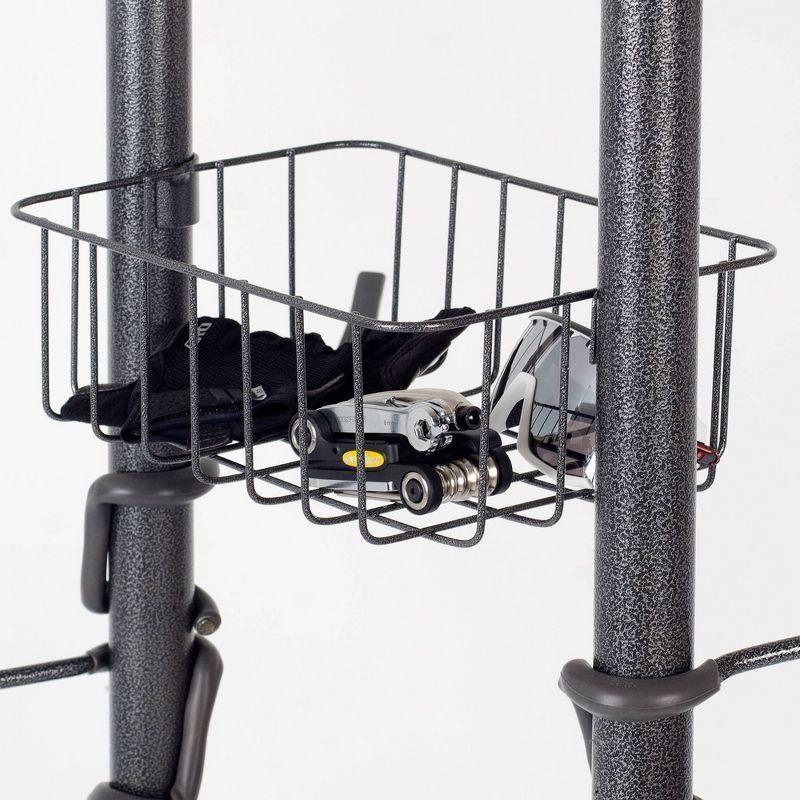 Four Bike Free-Standing Rack With Basket