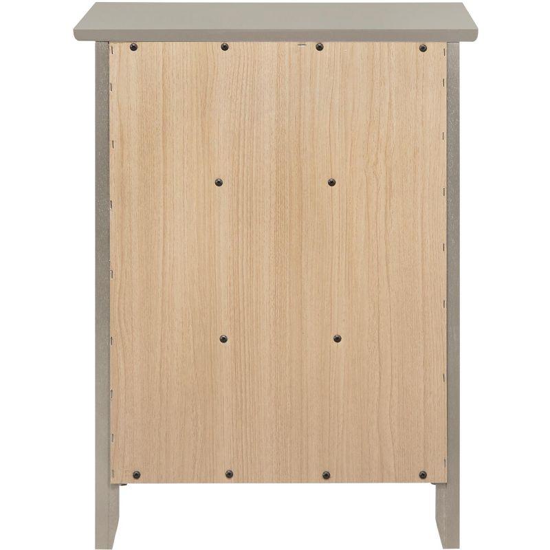 Modern Minimalist Silver Champagne 3-Drawer Nightstand