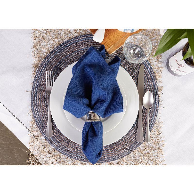 DII Variegated Placemat Set 6 Piece, Blue, 15" Dia