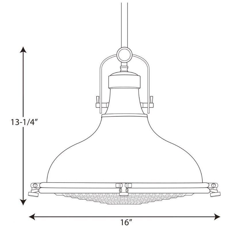 Progress Lighting, Fresnel, 1-Light Pendant, Oil Rubbed Bronze, Prismatic Glass Shade