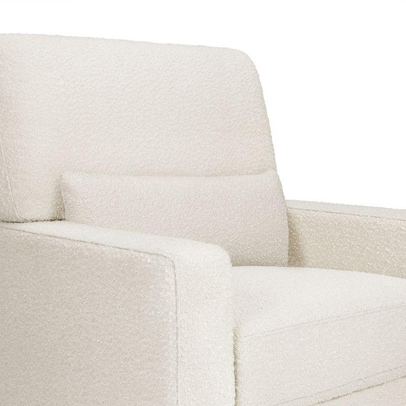 Namesake Crawford Pillowback Comfort Swivel Glider - Ivory Boucle with Ivory Tassel Fringe