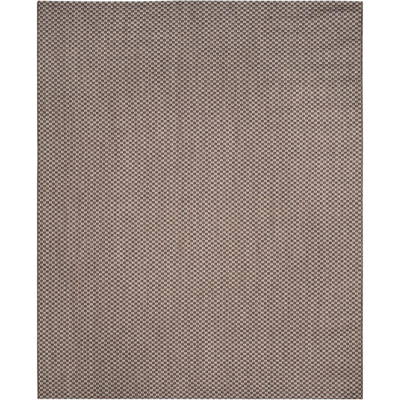 Light Brown and Light Grey Reversible Synthetic Area Rug, 8' x 11'