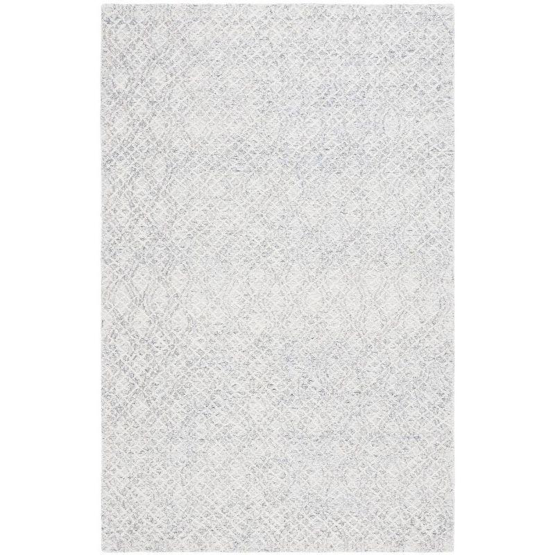 Gray Wool Hand-Tufted Non-Slip Rectangular Area Rug, 6' x 9'