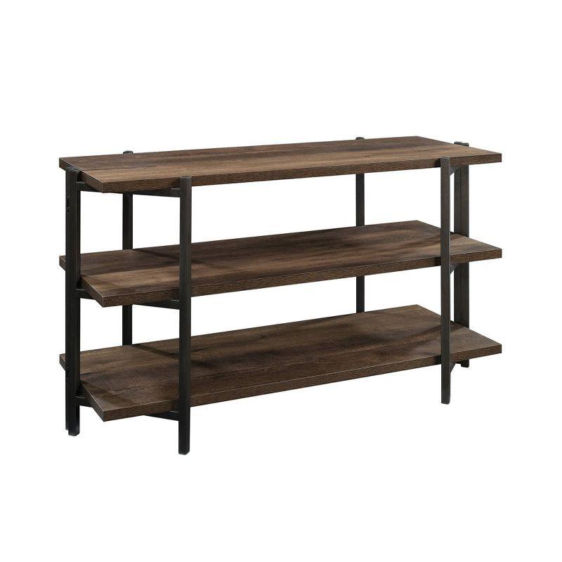 North Avenue Smoked Oak Industrial TV Stand with Metal Frame
