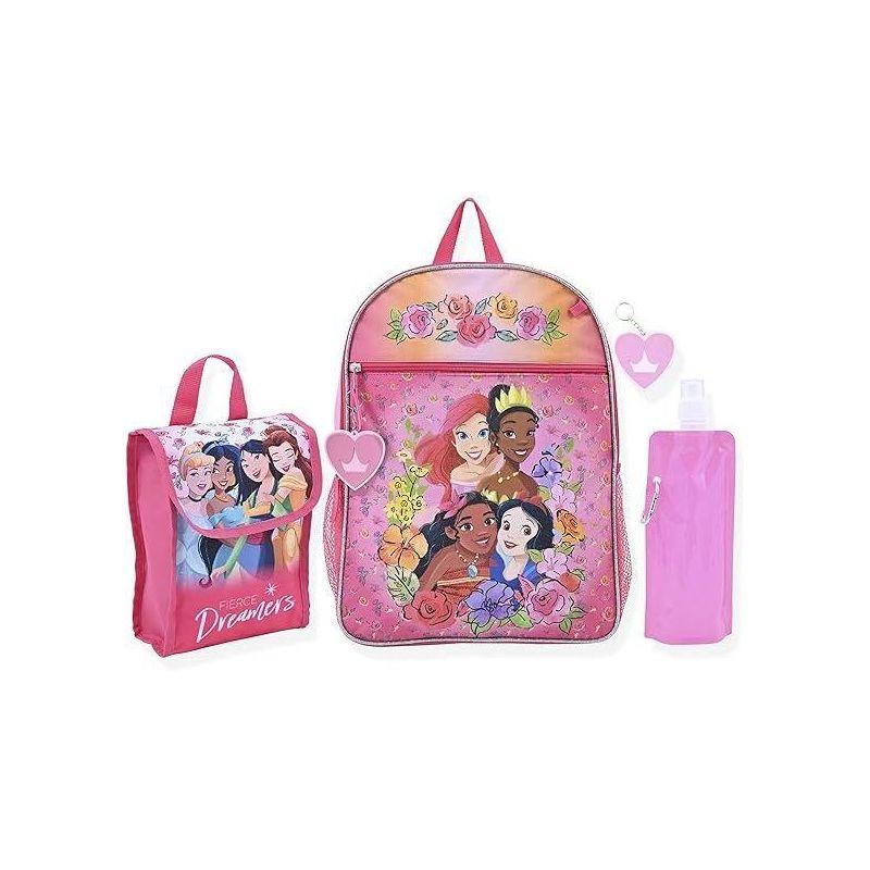 Disney Girls Princesses School Backpacks For Kids, Princess 6-piece