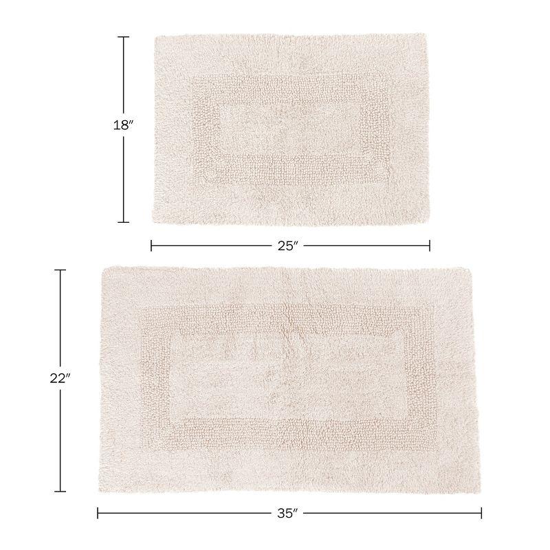 Lavish Home 2-Piece Bathroom Rug Set, Ivory
