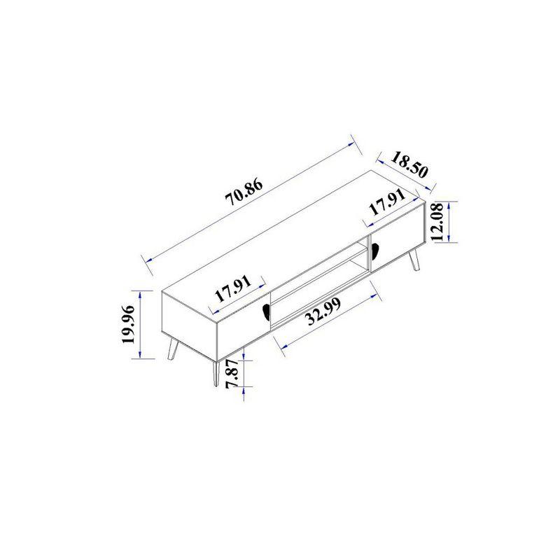 Manhattan Comfort 70.9" Haley TV Stand for TVs up to 55" White/Black Marble