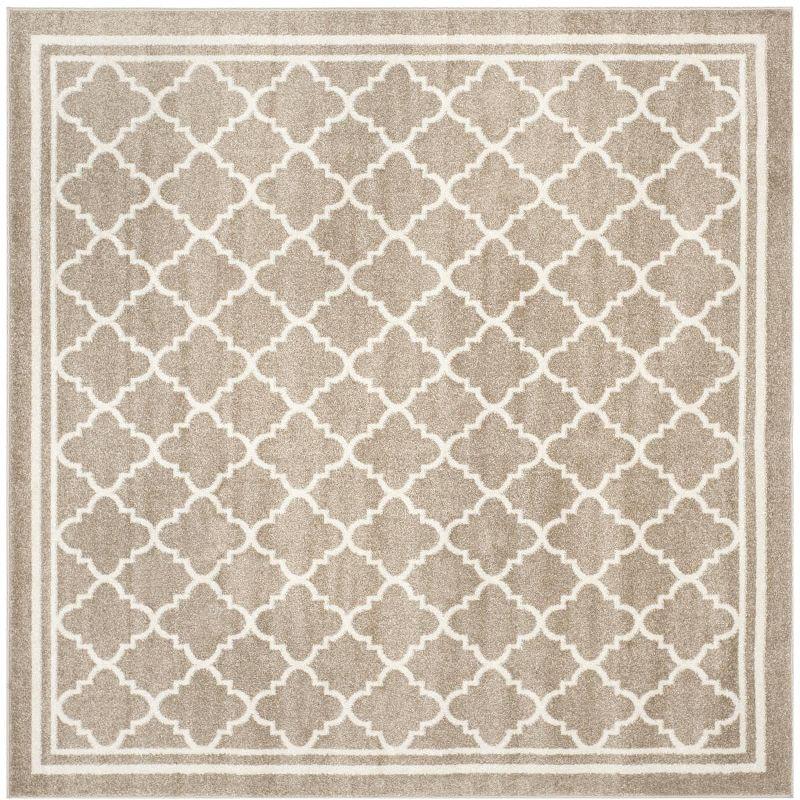 Amherst AMT422 Power Loomed Indoor Area Rug - Wheat/Beige - 8'x8' - Safavieh