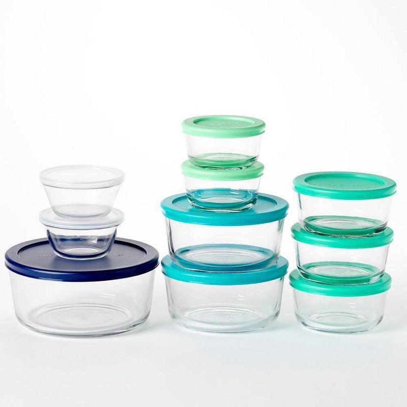 20-Piece Blue Glass Food Storage Container Set with BPA-Free Lids