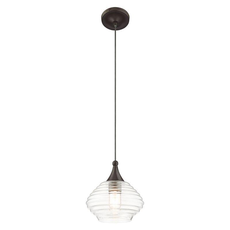 Livex Lighting Art Glass 1 - Light Pendant in  English Bronze