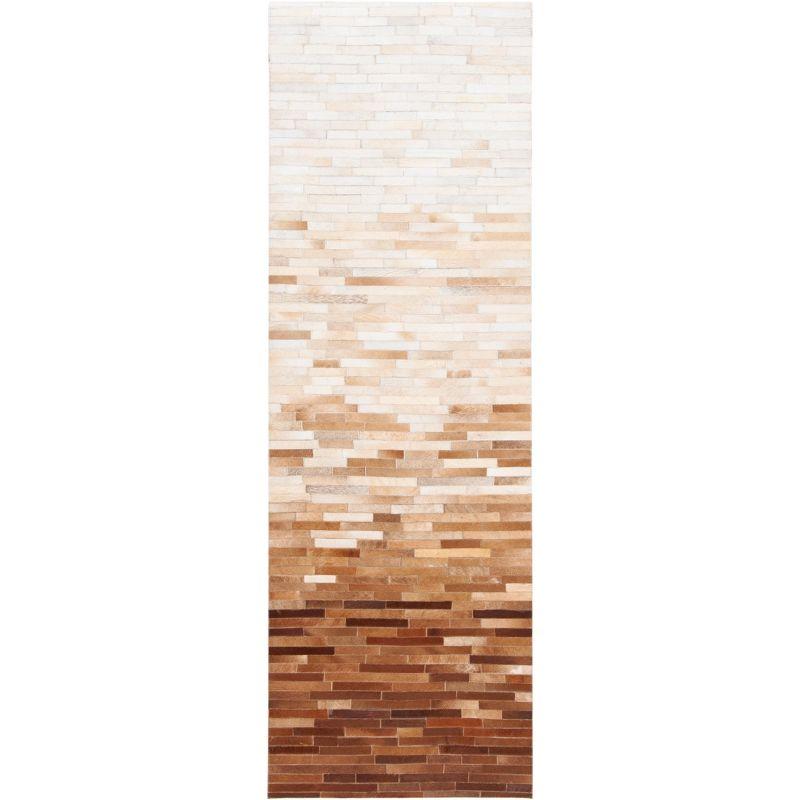 Studio Leather STL805 Hand Woven Indoor Runner Rug - Ivory/Brown - 2'3"x7' - Safavieh