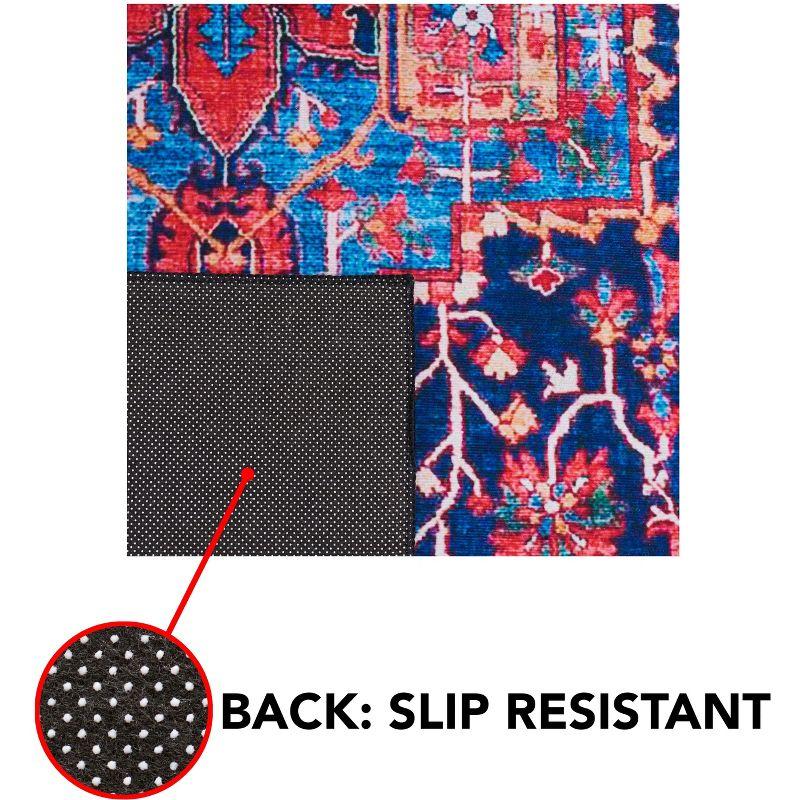 Tucson TSN121 Power Loomed Machine Washable Area Rug - Navy/Red - 3'x5' - Safavieh.