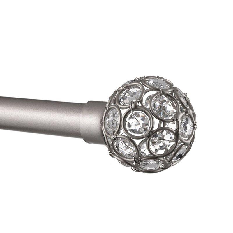 Rings 1" Curtain Rod and Coordinating Finial Set - Exclusive Home