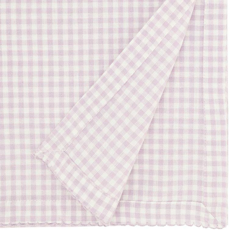 Gray Cotton Gingham Rectangle Table Runner