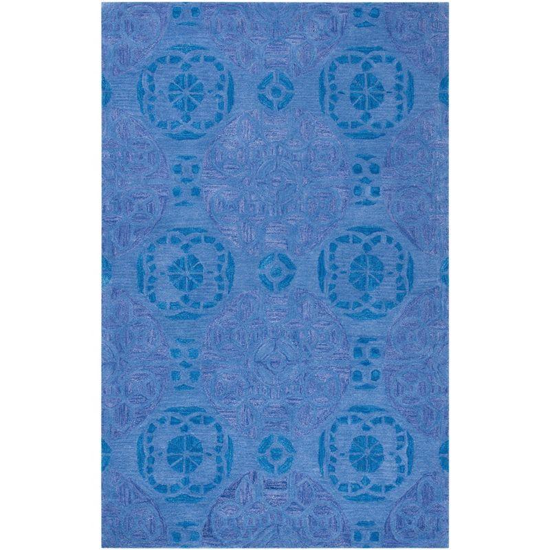 Hand-Tufted Woolen Bliss Rectangular Rug in Rich Blue