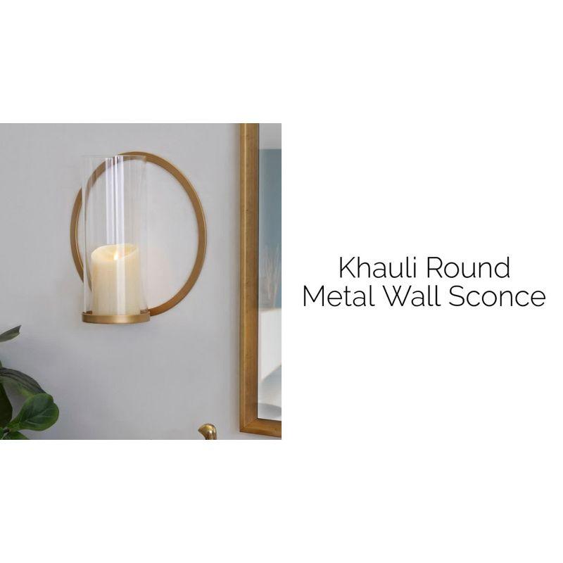 Kate and Laurel Khauli Round Metal Wall Sconce