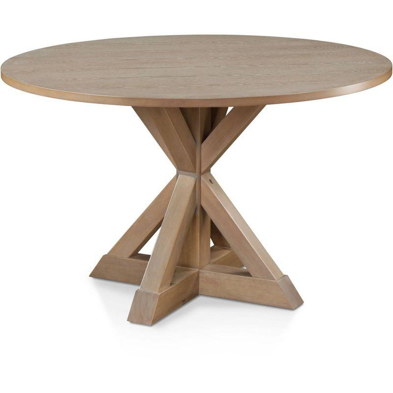 Finch Alfred Round Solid Wood Rustic Dining Table