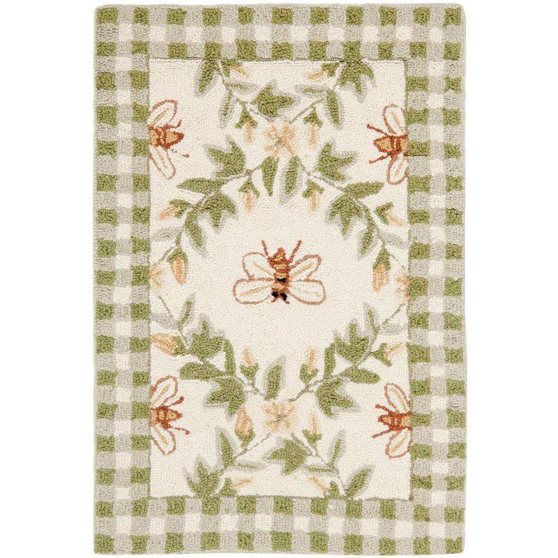 Chelsea HK55 Hand Hooked Accent Rug - Ivory/Green - 1'8"x2'6" - Safavieh.