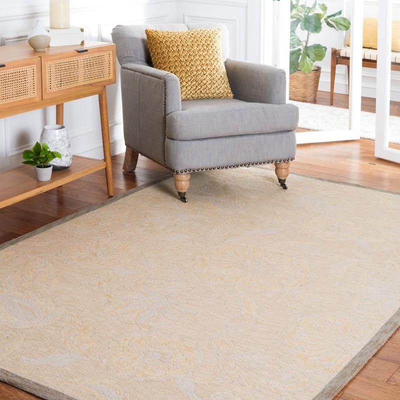 Ivory Elegance Hand-Knotted Wool Rectangular Area Rug