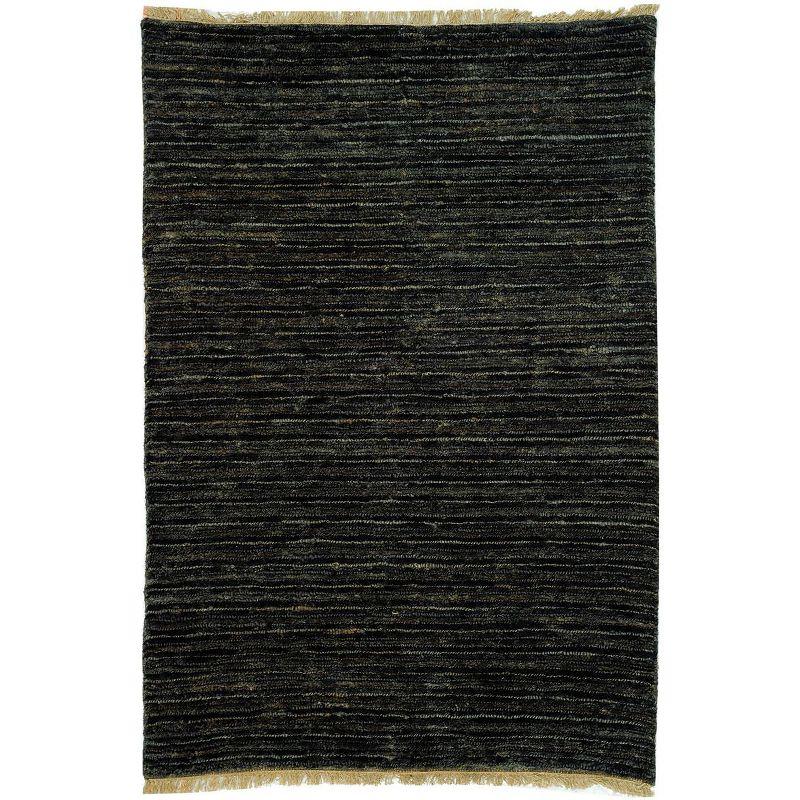 Gray Hand-Knotted Jute Rectangular Area Rug