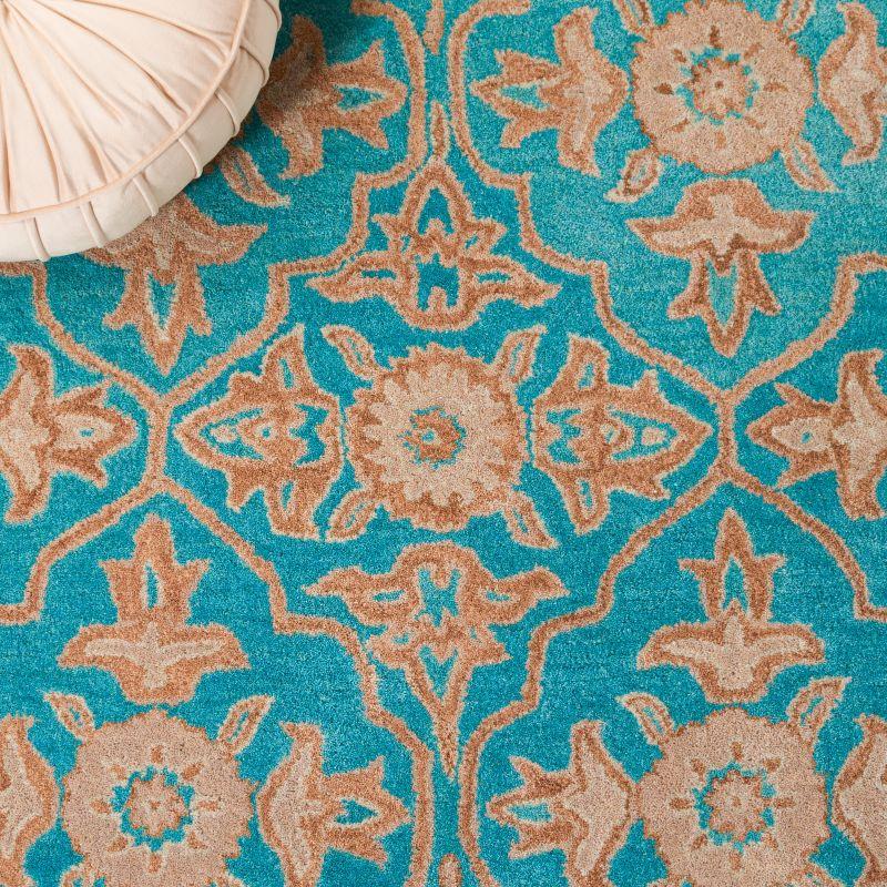 Heritage HG870 Hand Tufted Area Rug - Turquoise/Multi - 4'x6' - Safavieh.