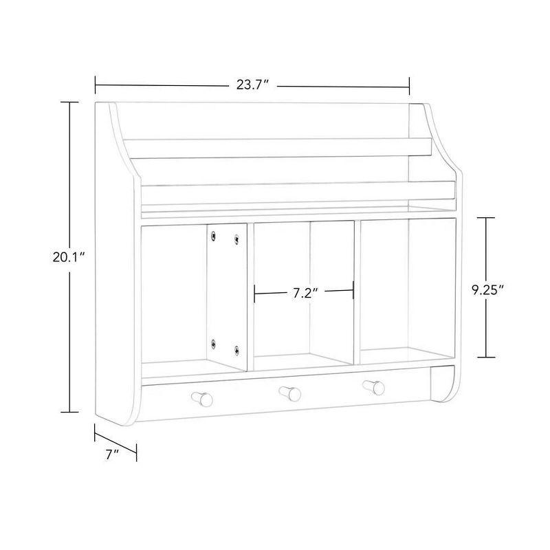 Book Nook Kids Wall Shelf with Cubbies and Bookrack - White