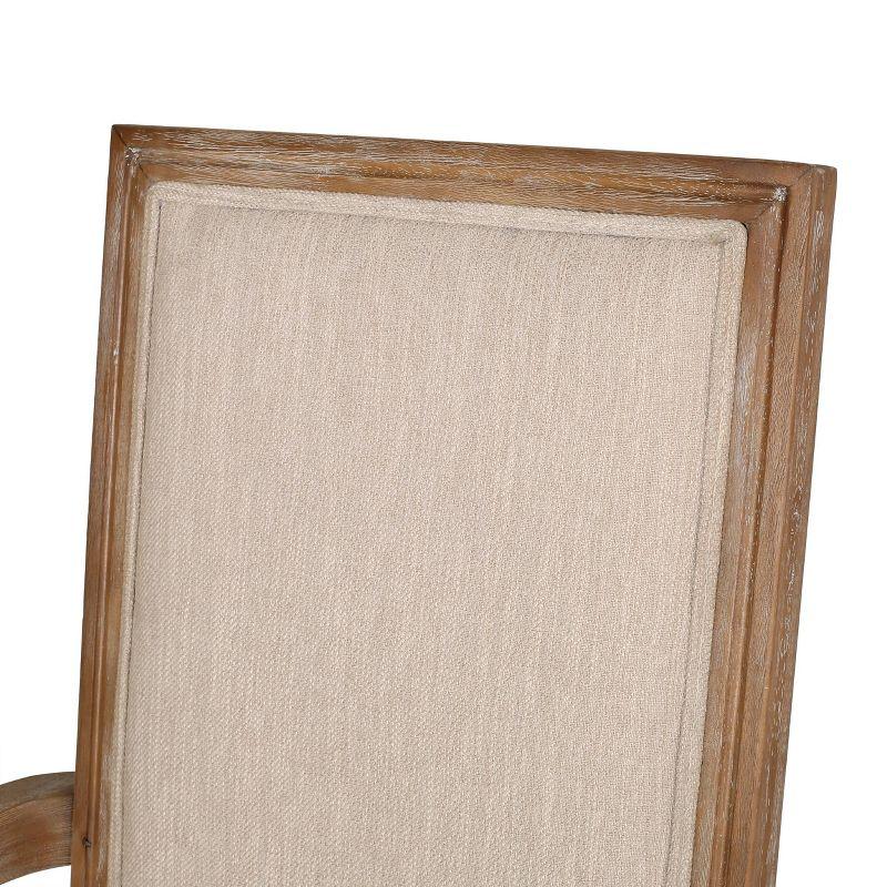 Set of 2 Maria French Country Wood Upholstered Dining Chairs Beige/Natural - Christopher Knight Home